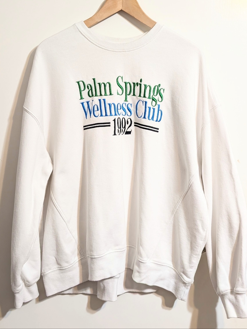 Garage White Palm Springs Wellness Club 1992 Sweatshirt